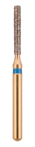 G/111-012 (837) 10-Pk , Multi use Gold Diamond Bur Flat End Cylinder Shaped