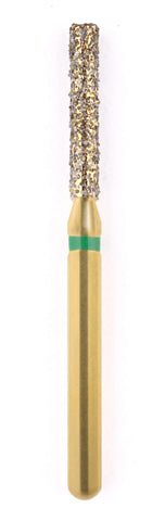 G/111-014 (837) 10-Pk , Multi use Gold Diamond Bur Flat End Cylinder Shaped
