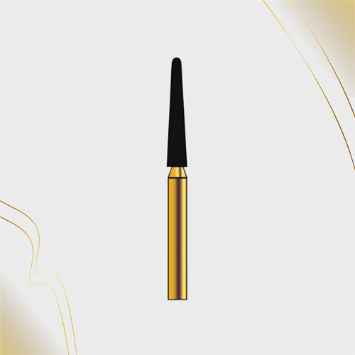 G/199-019S (850) 10-Pk , Multi use Gold Diamond Bur Round End Taper Shaped,