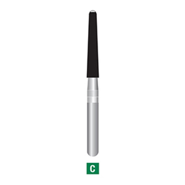 E165-014 | Endo Diamond Pointed Cone with Rounded UnCoated Tip 10pk - SafeEnd Coarse