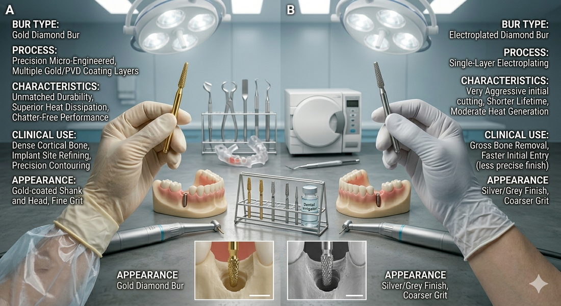 Gold Diamond Burs for Implant Surgery: The Complete Clinical Reference