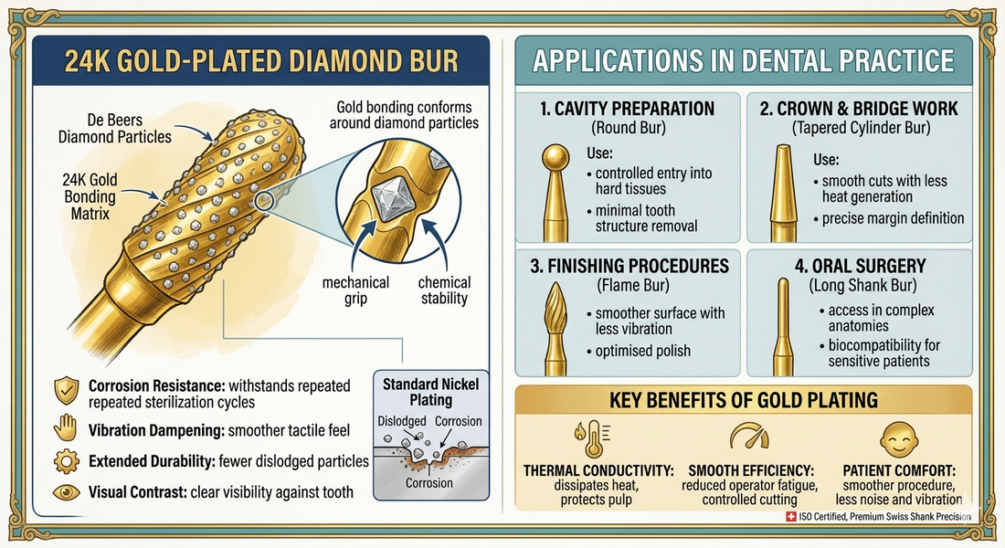 What Is 24K Gold Plating on Dental Burs