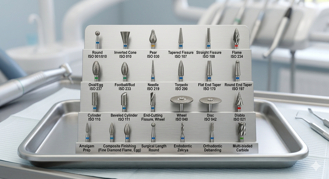 Dental Bur Shapes: A Complete Visual Reference Guide for Clinicians and Lab Professionals
