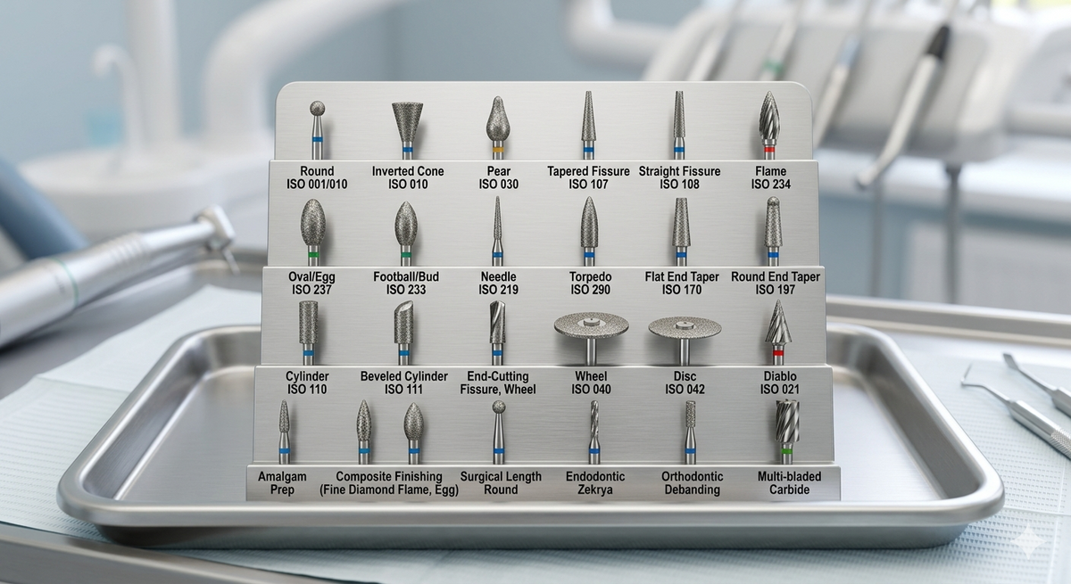 Dental Bur Shapes Explained: Visual Guide for Dental Professionals ...
