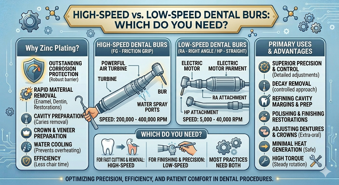 High-Speed vs. Low-Speed Dental Burs: Which Do You Need?