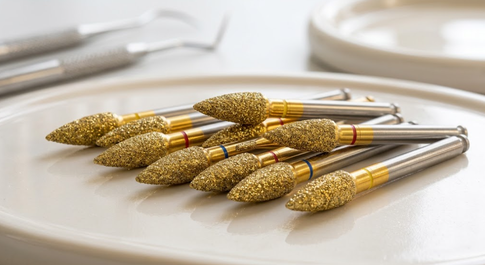 Gold Diamond Burs Flame Shaped: The Complete Shape and Application Guide