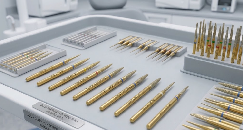 Gold Diamond Torpedo Burs 101: Shape, Grit and Application Guide