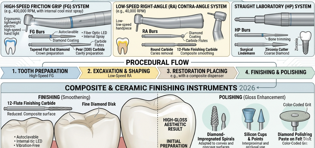 Dental Tool Guide 2026 : Best Burs, Handpieces and Finishing Instruments