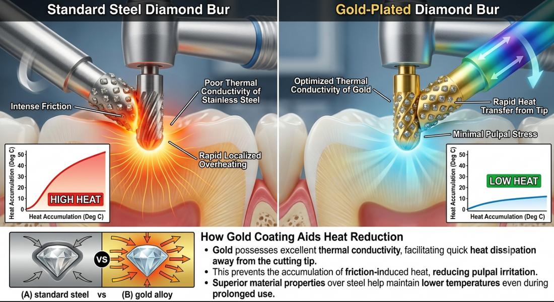 Do Gold Diamond Burs Really Reduce Heat? The Science