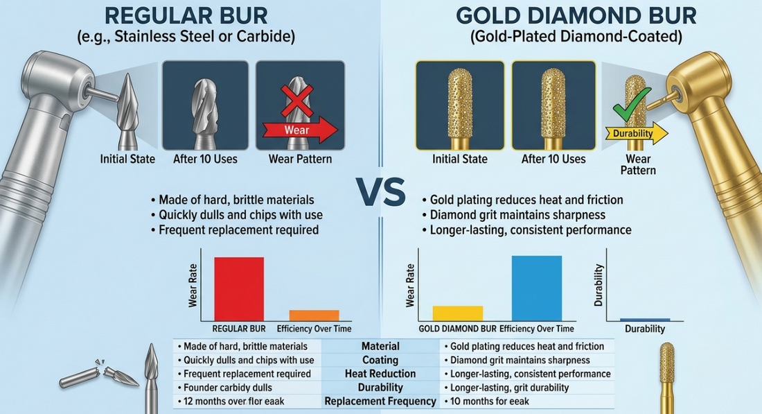 Are Gold Diamond Burs More Durable Than Regular Burs?