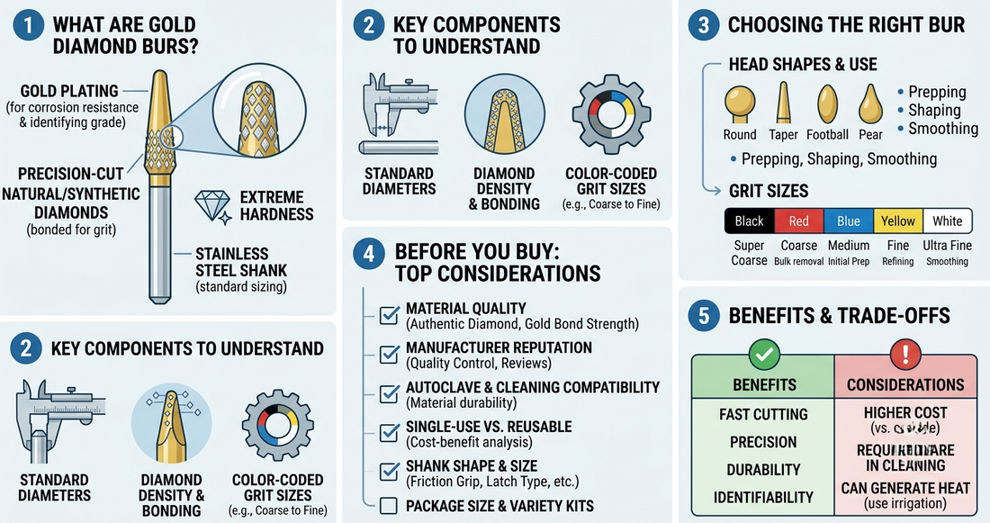 Gold Diamond Dental Burs: Everything You Need to Know Before Buying