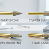 Gold Diamond Burs Shapes Explained: Round, Taper, Flame, Football & More