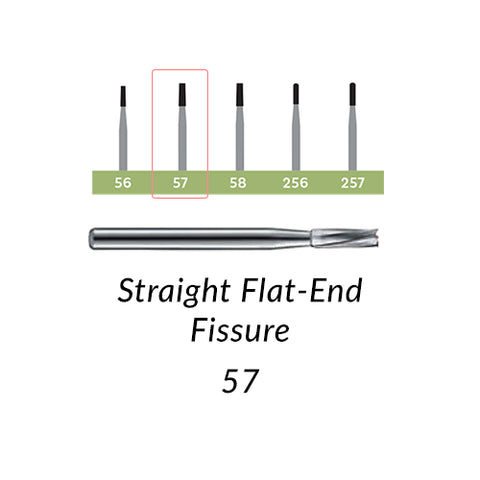 256  [a pack of 10 or 100] all purpose Flat Fissure -Operative Carbide Burs