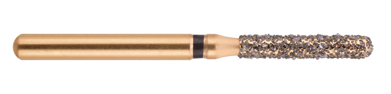 141-014 | 881 10-pk  Reusable Gold Diamond Bur Round End Cylinder Shaped