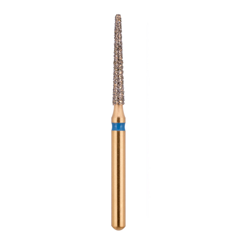 G/199-014L | (850)  10-Pk , Multi use Gold Diamond Burs (Round End Taper Shaped)