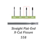 558  [pack of 10 or 100] Flat Fissure - Cross Cut Operative & Surgical Carbide Burs