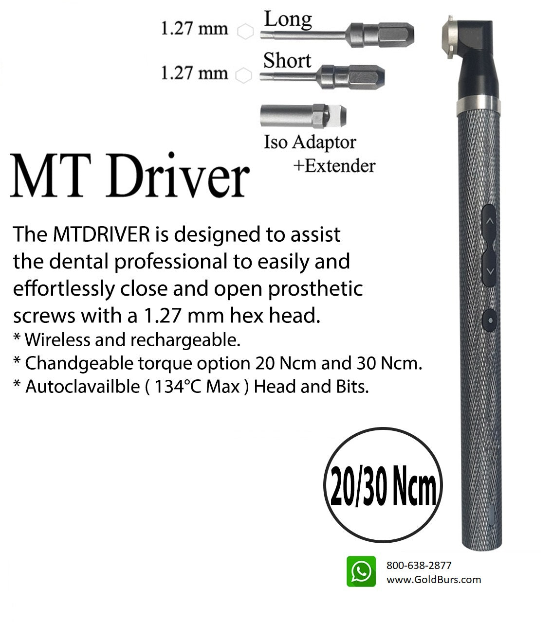 MT DRIVER effortlessly close and open prosthetic implant screws MTD239 ...