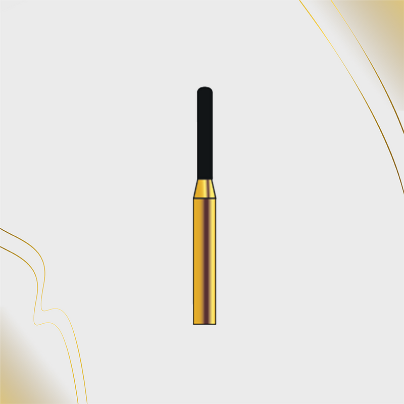 G/140-012S (880) 10-Pk , Multi use Gold Diamond Burs Round End Cylinder Shaped