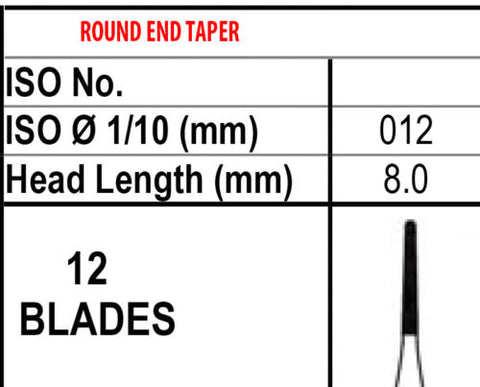 7653 Round end finishing burr 10/pk