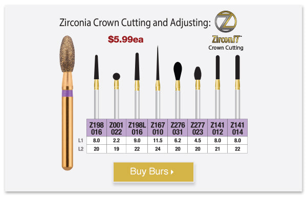 Z167-010 / Zirconia Adjustment Pointed Cone 10pk