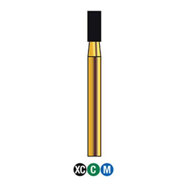G/109-018  (835) 10-Pk , Multi use Reusable Gold Diamond Burs Flat End Cylinder Shaped