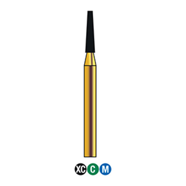 G/171-014 (846) 10-Pk , Multi use Gold Diamond Burs Flat End Taper Shaped