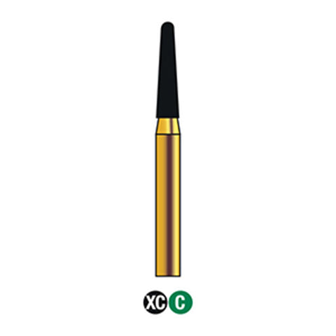 G/197-018S | (855)  10-Pk , Multi use Gold Diamond Burs (Round End Taper Shaped), SUPER SHORT