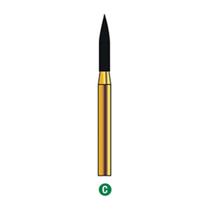 G/249-015  (862)  10-Pk , Multi use Gold Diamond Burs Flame Needle Shaped