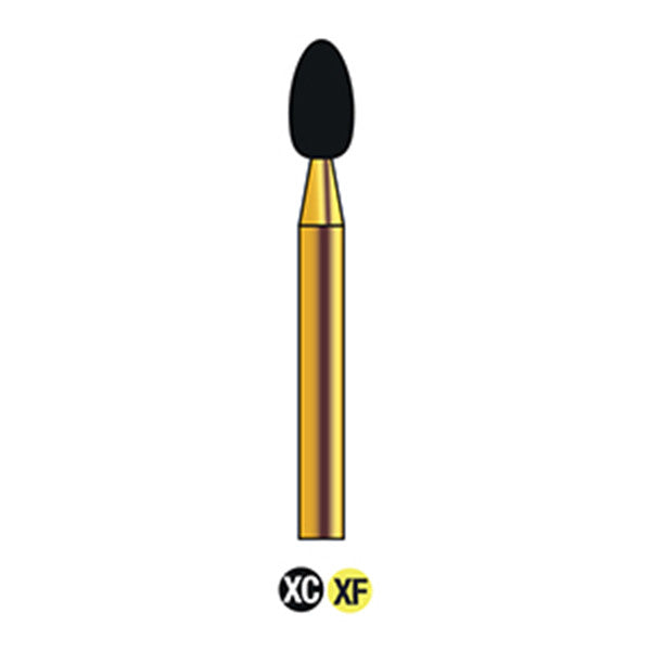 G/277-025 (379)  10-Pk , Multi use Gold Diamond Bur. Football (Egg)Shaped