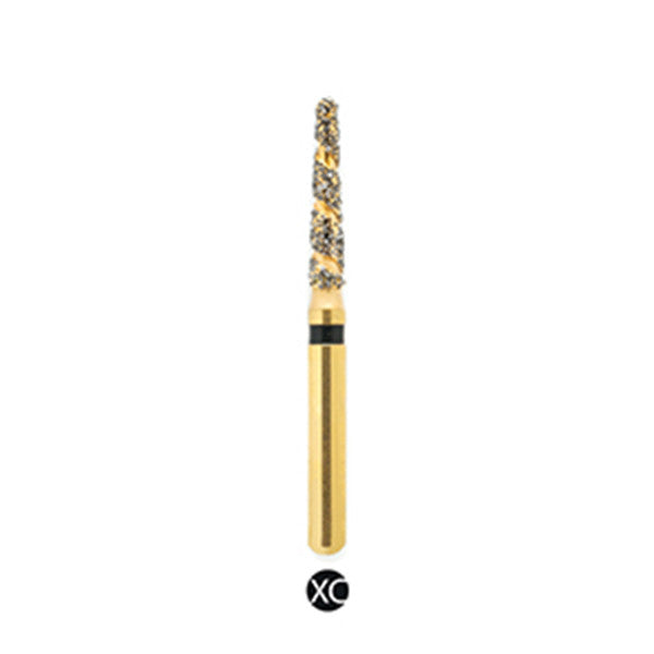 H/198-014SXC | (H856) 10-Pk , Multi use Gold Diamond Burs. Spiral Shaped